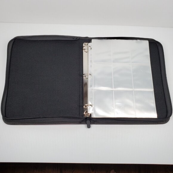 Red Trading Card Zipper Padded Binder with 20 Top Loaded 9-Pocket Sleeves TCG - Picture 6 of 7